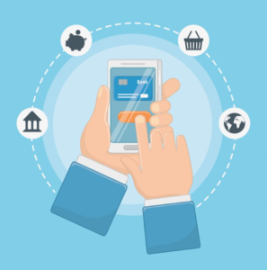  "Graphic showcasing hands holding a mobile device, underlining the user-friendly 'Mobile Banking Advantages' featured in the blog."