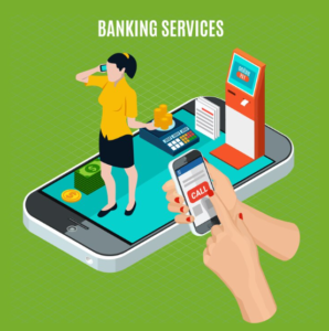"Hands holding a phone with Benefits Of Mobile Only Banking infographic."